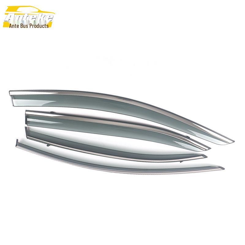 Compatible with 21 Asia Lion Models: 3D Stainless Steel Bright Strip Rain Deflector & Shield Decorative Car Accessories.