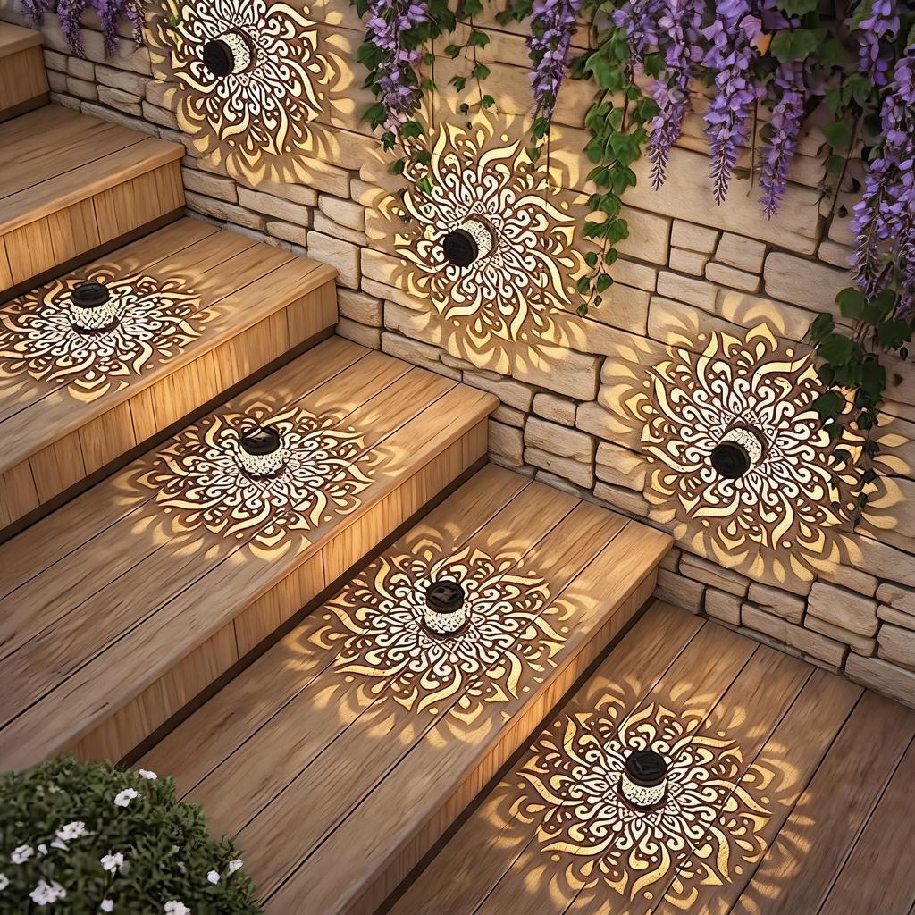 Sunshine Metal Mandala 10 Lumen Set 1pcs - Garden Courtyard Terrace Warm Color Waterproof IP55 Exterior Decoration