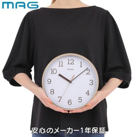 MAG Wall Clock Analog Cute Stylish Simple Interior Small Quiet Continuous Second Hand Diameter 22.5 cm Ivory Galette W-808A IV-Z Noah Seimitsu