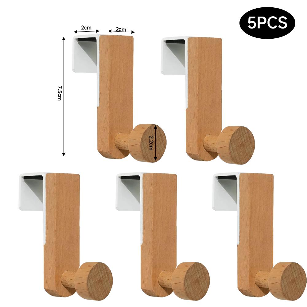 Japanese-style Cabinet Door Back Hook Hanging Towel Coat Rack Wooden Clothes Hat Hanger Kitchen StorageHolder Multi-Purpose Hook
