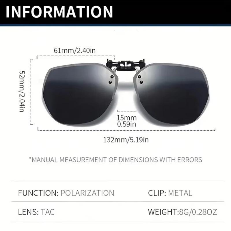 Non-polarized Men Driving Clip On Sunglasses Outdoor Eyeglasses Polarized Women Square Night Vision Fishing Flip Up Sun Glasses Clips