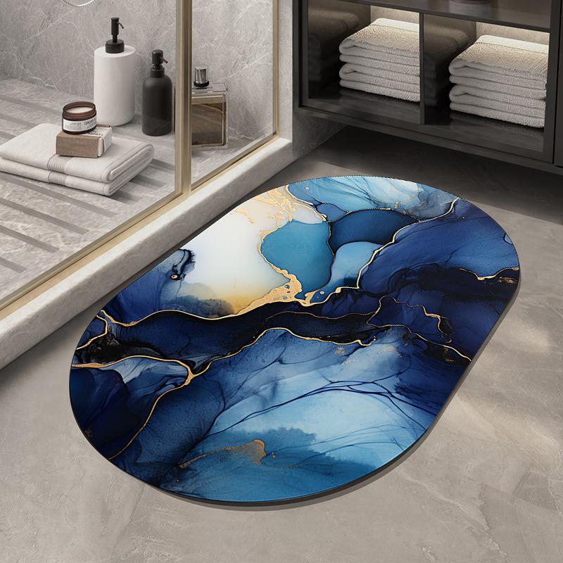 Коврик для пола Diatom Mud Light Luxury Air для ванной комнаты, противоскользящий коврик, мраморный абсорбирующий коврик для ванной комнаты
