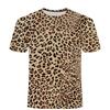 3D Leopard Fleck Stripe Print Kids Short Sleeve T Shirt O Neck Loose Fit Daily Outdoor Play Outfit