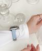 Adeo Apple Watch Премиальный Глянцевый Тонкий Ремешок Синий Кожаный Ремешок для Часов
