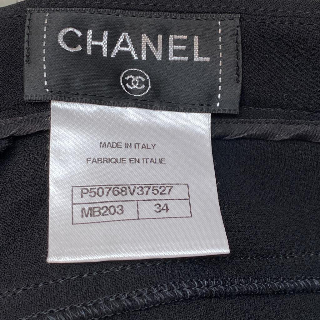 Used CHANELPants black silk Women