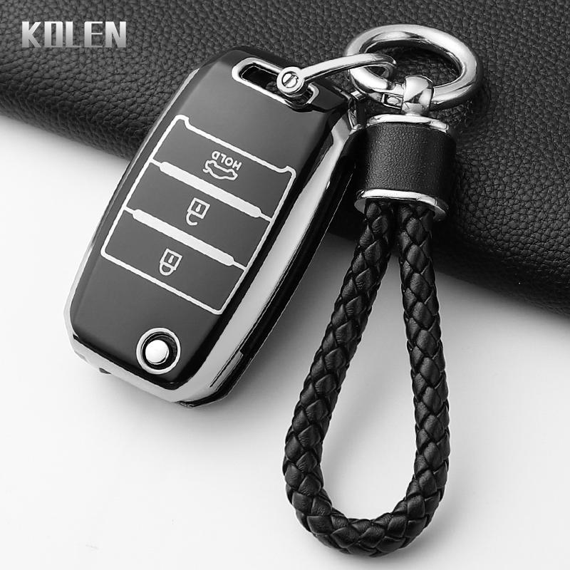 Модный чехол-футляр из ТПУ для складного автомобильного ключа для Kia Rio 3 K2 Ceed Cerato K3 K5 Sorento Sportage Soul K4 Picanto Optima Forte Stinger