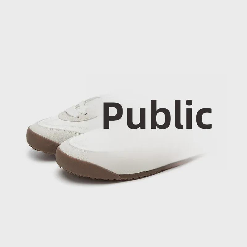 «Женские кроссовки Bosi 2024 Four Seasons Breathable Round Toe Lace Up Sneakers — контрастный цвет, плоская подошва, универсальный стиль»