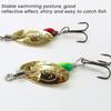 5Pcs Spinner Spoon Metal Bait Fishing Lures Treble Hook Design Portable Rotating Sequins Crankbait Spoon Baits Set
