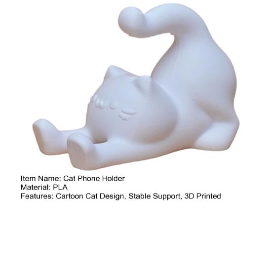 Yousheng Растягивающийся Кот Подставка для Телефона 3D Печатная Мультяшная Статуэтка Кота Подставка для Смартфона для Домашнего Офиса Настольный Декор