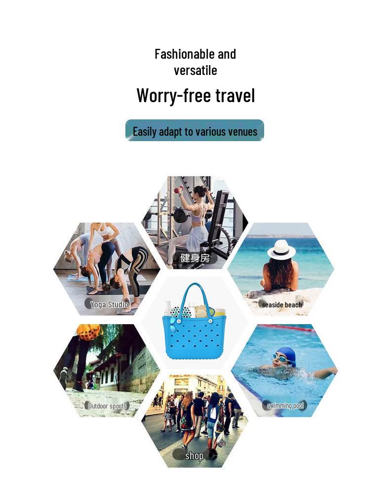 European & American EVA Beach Tote: Versatile Handbag, Pet Carrier & Storage Basket