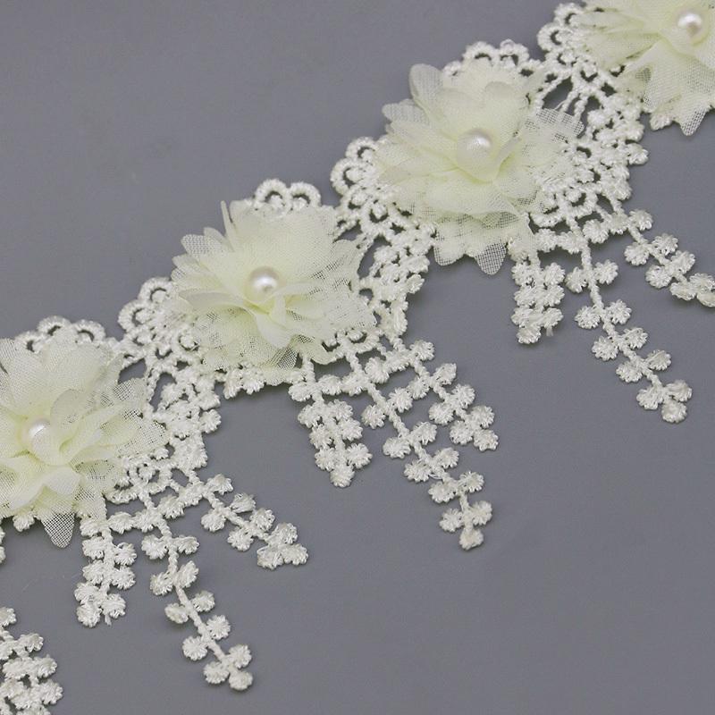 (1 Yards/Lot) 80mm Petal Chiffon Lace Fabric Webbing DIY Clothing Decoration Love Gift Ribbons Crafts