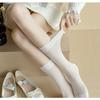 Женские носки Лолита, милые носки средней длины для девочек, тонкие дышащие однотонные черные, белые, серые свободные длинные носки из сетки