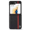Чехол из углеродного волокна и ПУ-кожи для Samsung Galaxy Z Flip 7 FE 6 5 4 3 Flip7 Flip6 Flip5 Flip4 5G Гибридная жесткая крышка