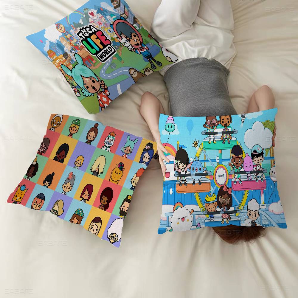 Toca Boca Toca Life World Pillow Anime Pillow Sofa Bed Head Pillow Cover Cushion Cover 45x45 cm Fashion