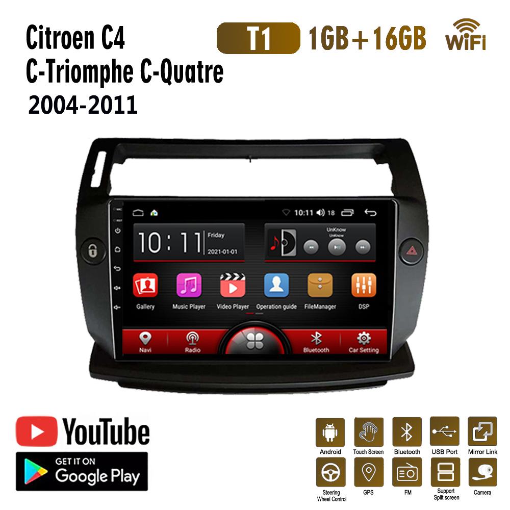 2 Din для Citroen C4 C-Triomphe C-Quatre Pallas 2004-2011 Автомобильное радио Android Wi-Fi Мультимедийный плеер GPS 1 + 16 ГБ