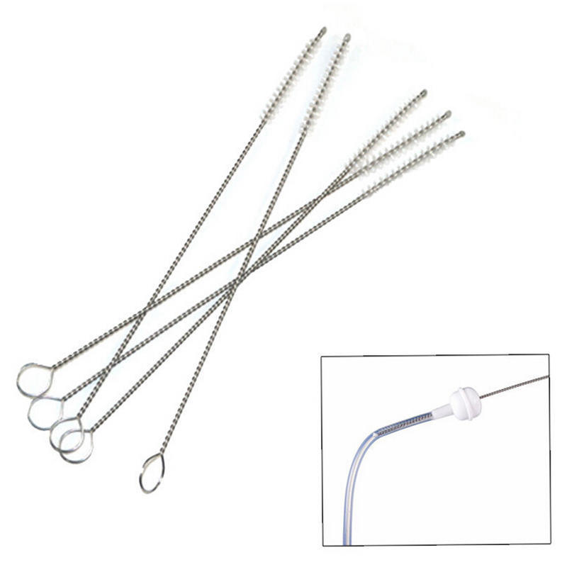 1Pcs Stainless Steel Nylon Straw Cleaning Cleaner Drinking Straws 17Cm Brush