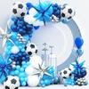 Football Themed Balloon Chain Set Blue Exploding Star Balloon Boy Birthday Party Decoration Supplies