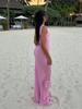 EDOLYNSA Sexy Elegant Solid Color Knit Sleeveless See Through Long Dress 2024 Women's Summer Seaside Beachwear Swimwear Cover Up A2857
