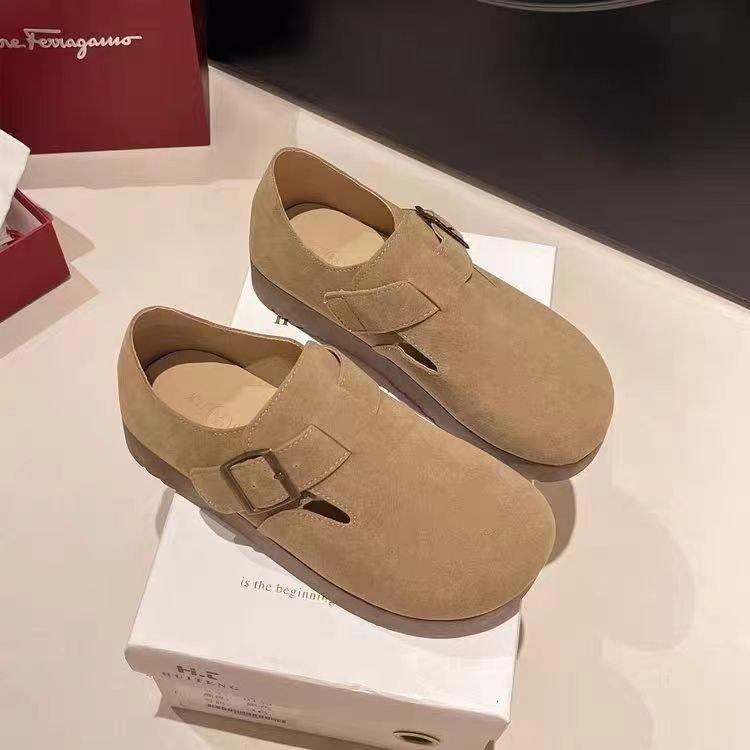Мягкие Birkenstocks весенние новые японские ретро однотонные туфли повседневные Birkenstocks Doudou shoes