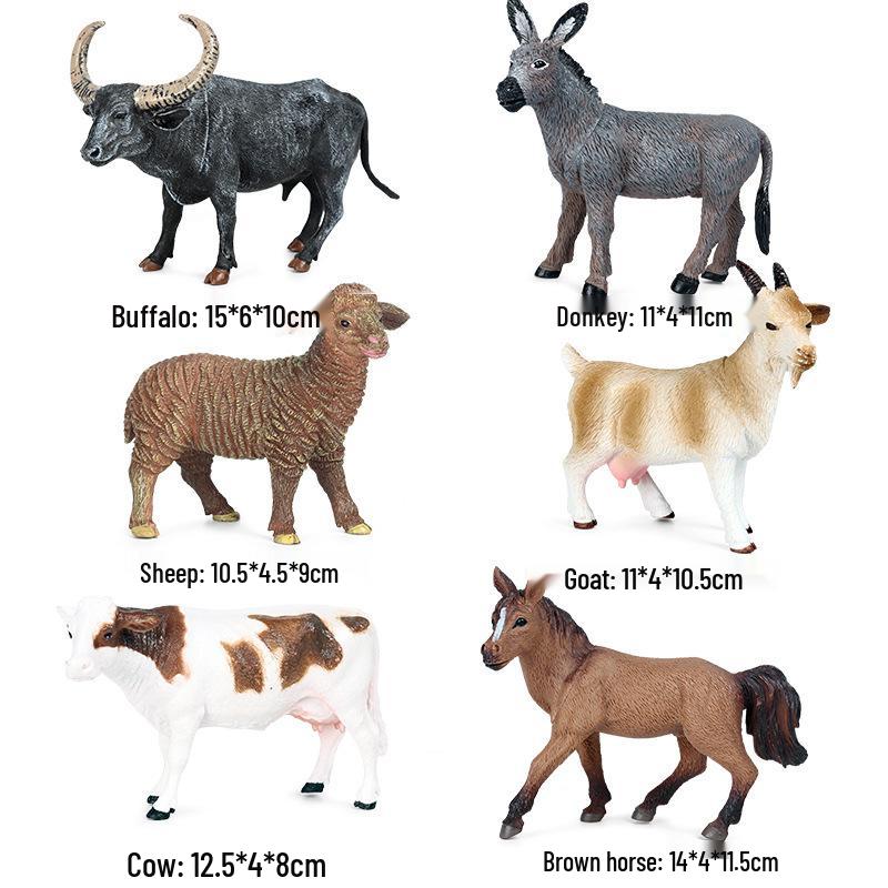 Kids' Wild Animal Figures: Lion, Tiger, Cow, Goat, Rhino, Horse, Leopard, Elephant - Plastic Educational Toys