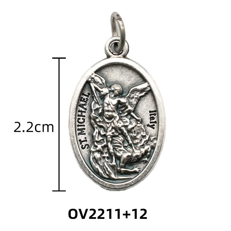 Двусторонние металлические подвески, ожерелья, браслеты, аксессуары своими руками, большая овальная святая медаль, кулон для любой цепи или ожерелья, христианские украшения