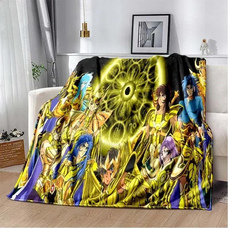 3D Ретро Аниме Мультфильм Saint Seiya Фланелевое Одеяло Мягкое Уютное Диван Кровать Дорожное Одеяло Подарок Ребенку на День Рождения