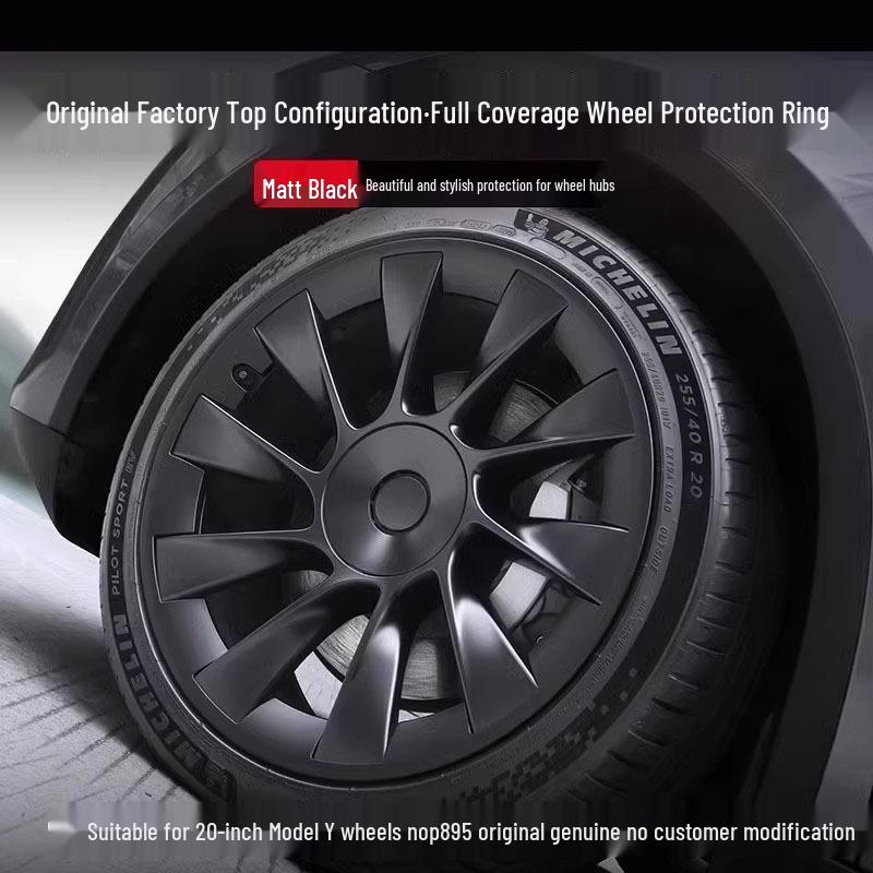 Tesla Model Y 20" Колпак колесного диска Cyclone – Матовый черный защитный аксессуар