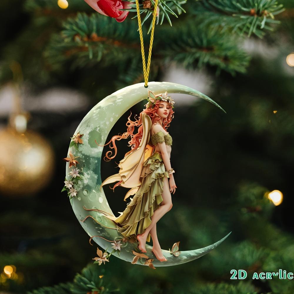 Moon Palace Fairy 2D Flat Acrylic Decorative Pendant Pendant, for Bags/keychains/home/car Decoration Accessories Ramadan Christmas Decoration Gift