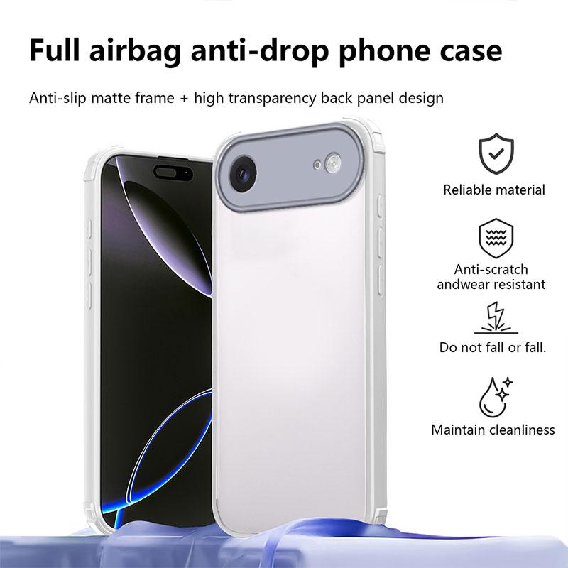 Противоударный чехол для iphone 17 air Жесткая задняя крышка для iphone 17 AIR Бампер из ТПУ + ПК Защитный прозрачный чехол capa iphone17air Coque
