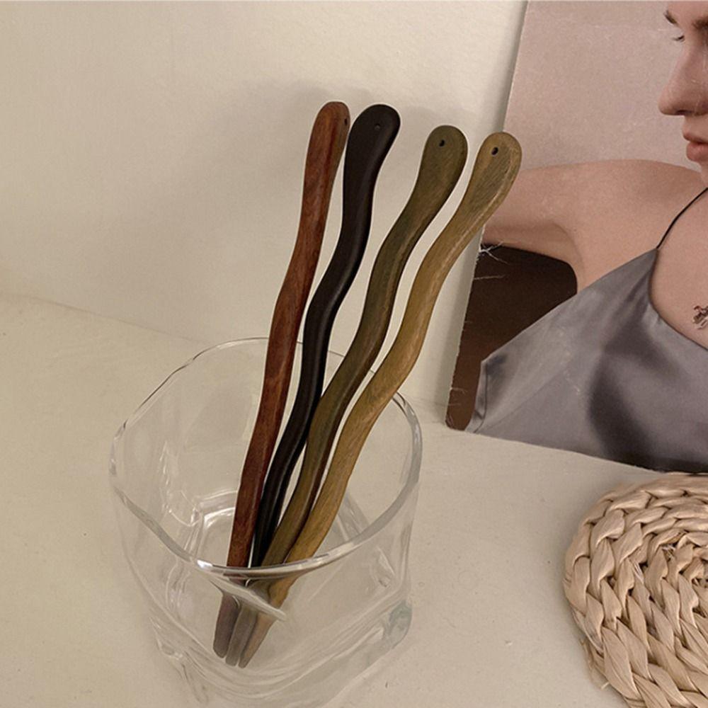 For Girl Cheongsam Disk Hair Hairpin Chinese Style Hair Fork Hair Accessories Wooden Hair Stick