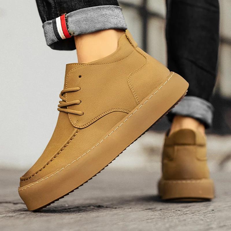 2024 Повседневная кожаная обувь Итальянская шнуровка Универсальная повседневная обувь Люксовый бренд Мужская повседневная британская ретро мужская обувь Размер 38-44