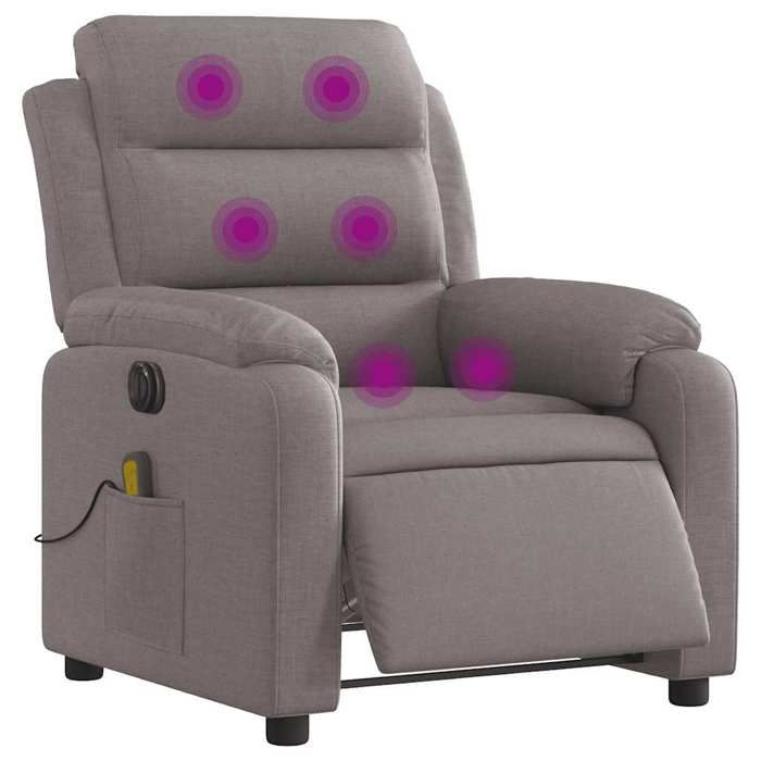 VidaXL Fauteuil de Massage Inclinable Électrique, Chaise de Relaxation avec Dossier, Siège avec Accoudoirs, Fauteuil TV de 3204976