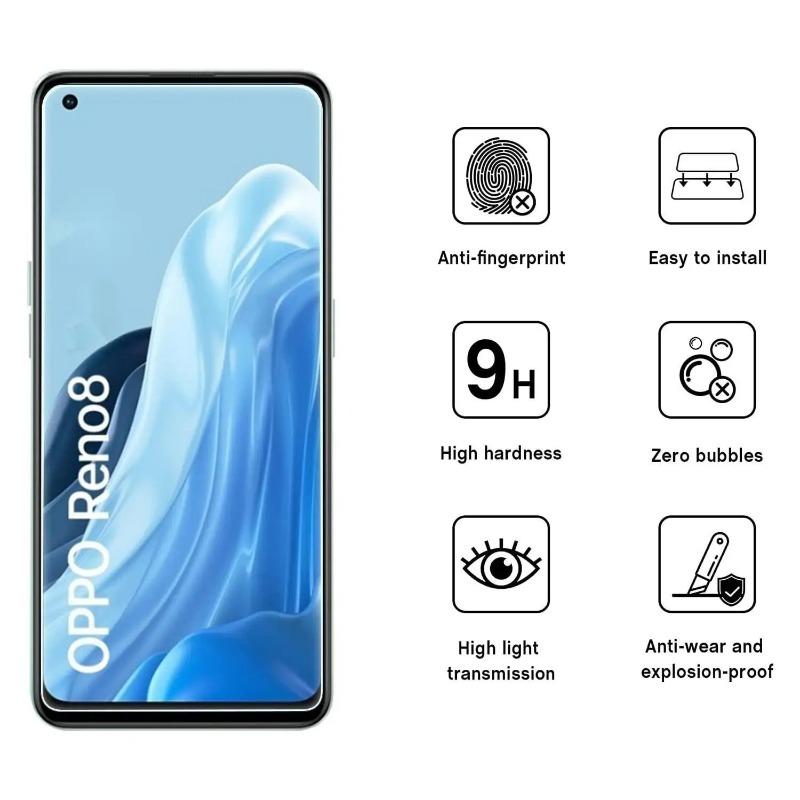 5PCS HD Tempered Glass Screen Protector For OPPO Find X5 X3 Lite A78 A38 Reno 8 7 Pro Plus 7Z 5 Lite A74 A54 A53 A17 A16K Glass