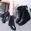Высококачественные женские ботинки из спилковой кожи Dr Boots Shoes High Top Motorcycle Shoes Autumn Winter Woman Snow Boots 2019
