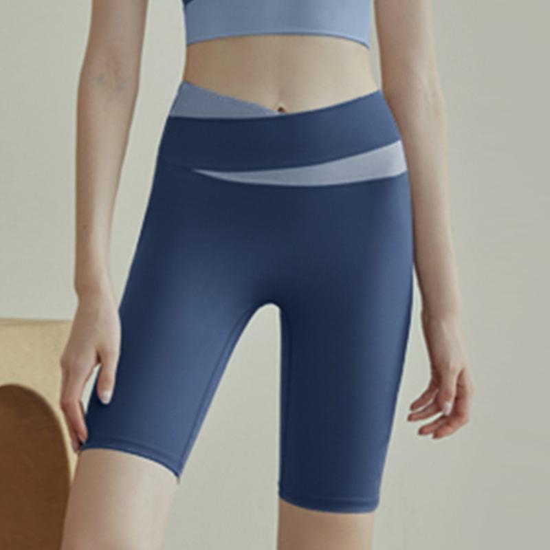 Workout Sports No Camel Toe High Waist Tummy Control Peach Butt Lifting Tight Cross Womens New Biker Yoga Shorts