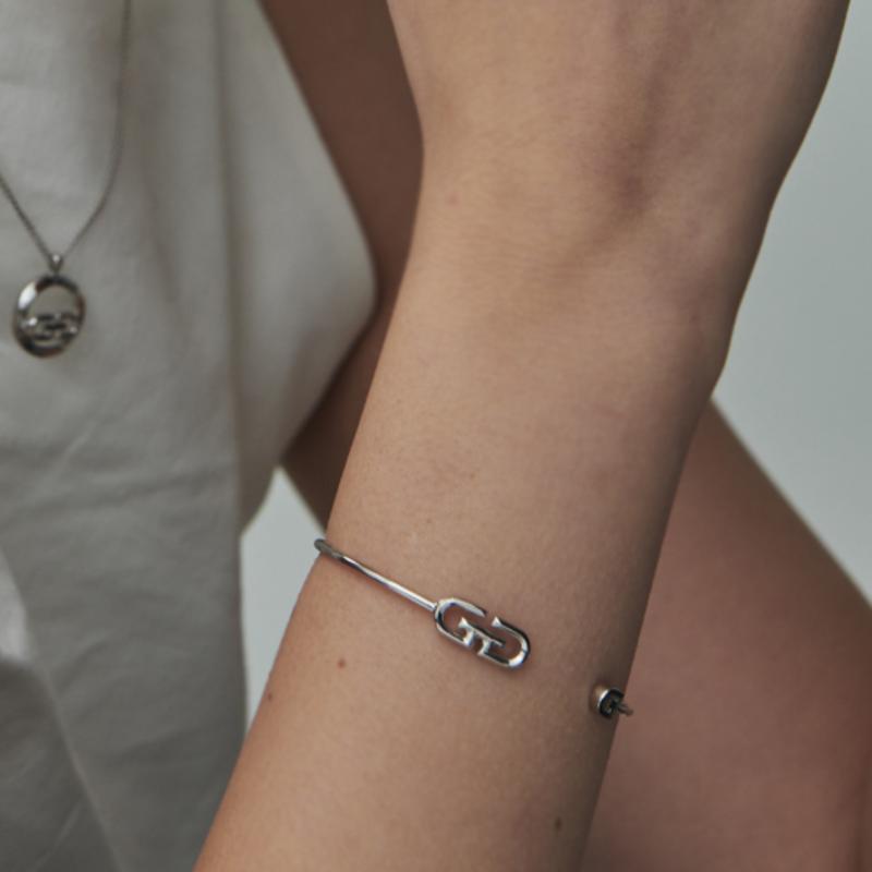 GEIGER Jewelry Фирменный Простой Браслет-Браслет Серебряный GISVBB003