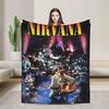 Повязка на лицо Nirvana Теплое одеяло Плюшевое одеяло для путешествий в самолете Забавный фланелевый покрывало для гостиной Покрывало для дивана-кровати