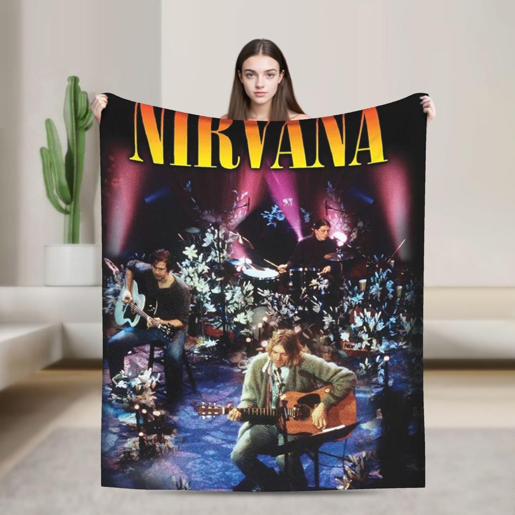 Плед Nirvana с принтом лица Качество Супер Мягкий Плед для дивана Плед для путешествий Осень Покрывало для кровати