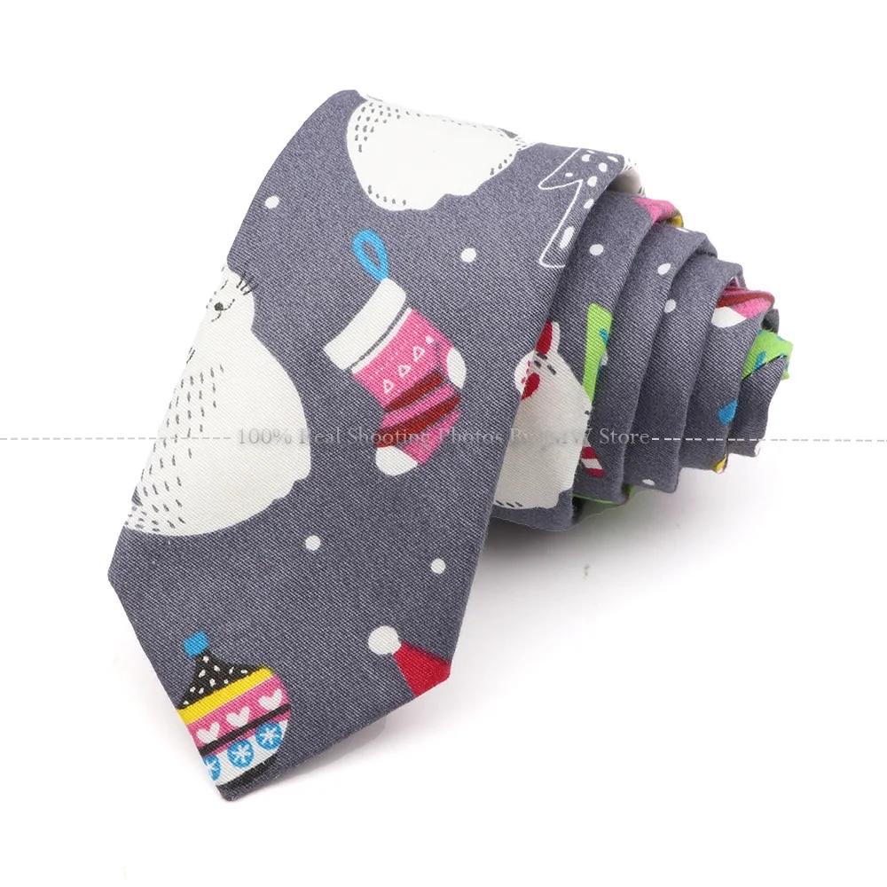 New, Cotton, Christmas, 6cm Tie, Red, Blue, Green Necktie, Santa Claus Snowflake,Neck Tie Festival,