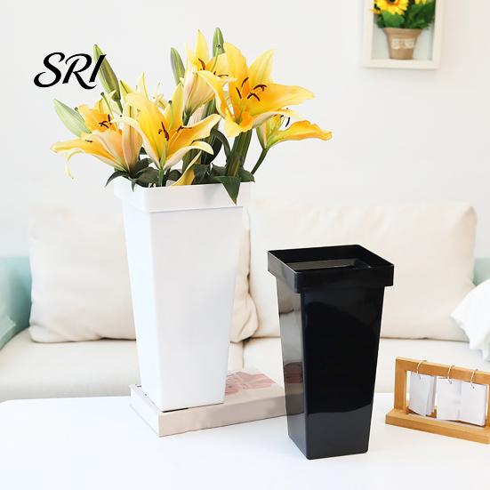 Indoor Outdoor Plant Pots Flower Bucket Easy to Move Weather-Resistant Plastic Durable Planters Balcony Planter with Inner Pot Home Decor