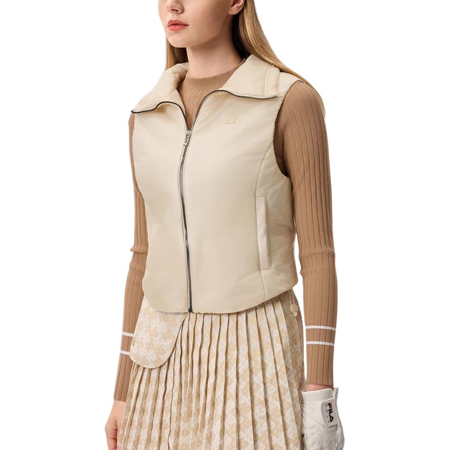 Fila Серия одежды для гольфа Удобный теплый жилет Женский жилет Коричневый Бежевый Хаки A11W515905F-LK