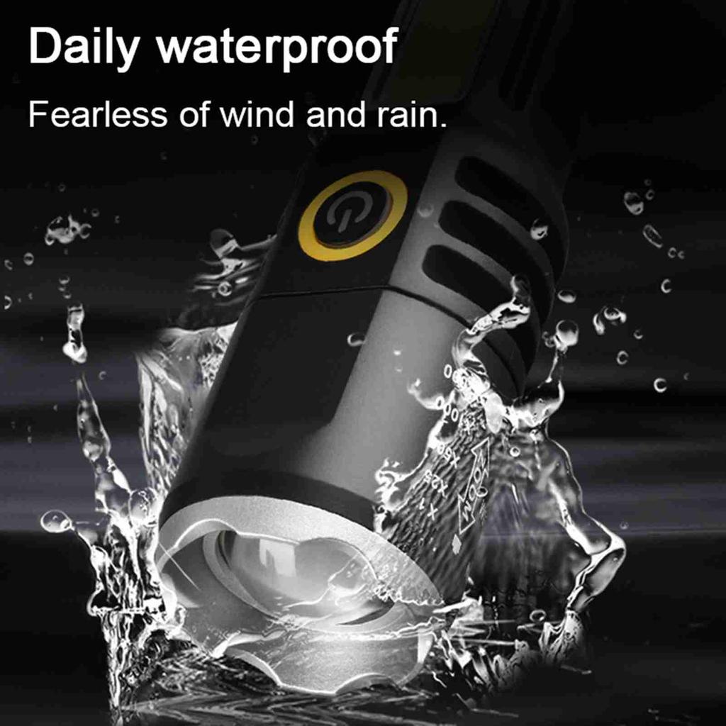 Dual Light Source Flashlight Portable High Brightness Light Outdoor Telescopic Focusing Adjustable Flashlight USB