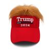 Шляпа Трампа 2024 с волосами, парик «Сохраним Америку снова великой», шляпа с вышитой буквой Трампа, шляпа с американским флагом, регулируемая бейсболка