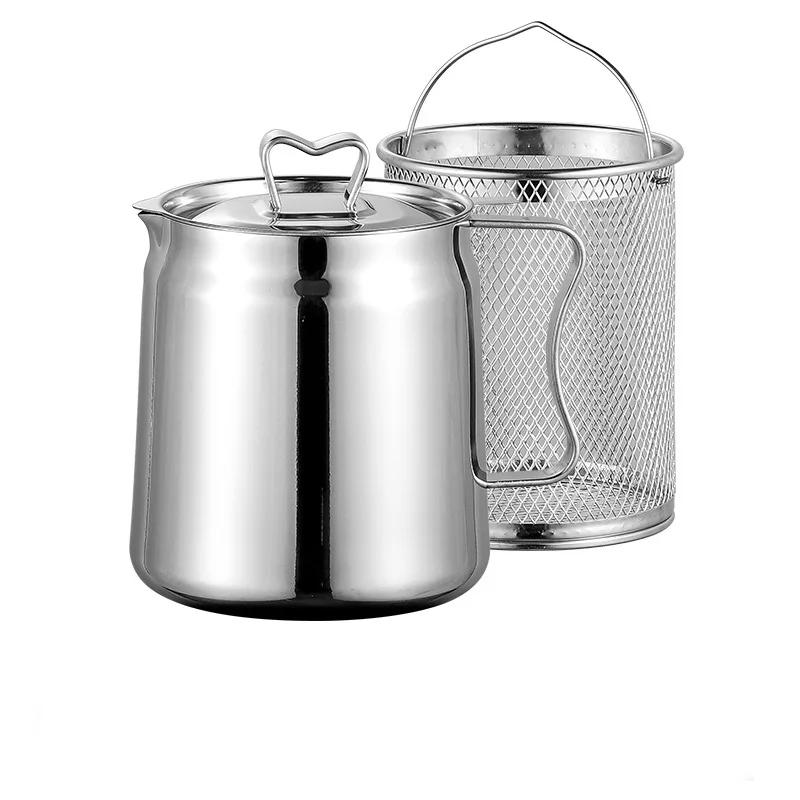 Фильтр для масла из нержавеющей стали 304 с крышкой, фритюрница, корзина для пасты, сито для жареной курицы, бытовые кухонные принадлежности