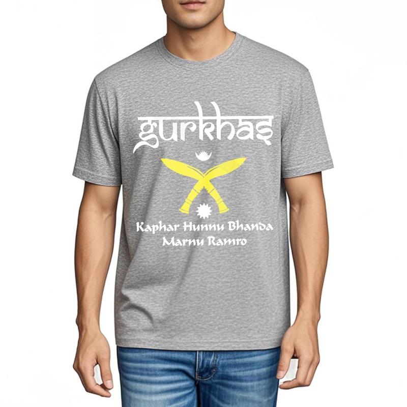T Shirt Unisex Cotton Cheap Tshirt Gurkhas Logo With Yellow Sword Graphic Plus Size Tshirt Retro Summer Tshirt Travel
