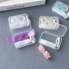 Plastic Contact Lens Cases Simple Transparent Portable Eye Contacts Lenses Holder Box Case With Tweezers Remover Tools