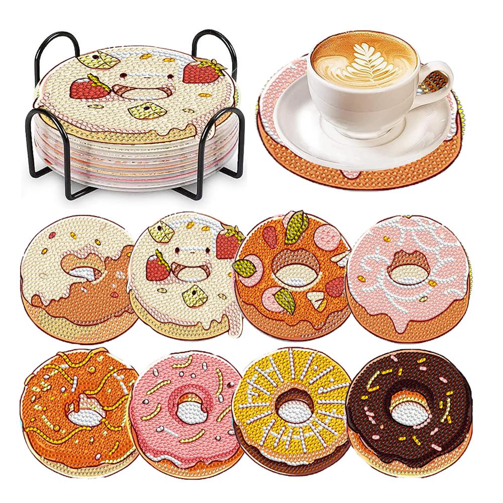 8 шт. наборы подставок с алмазной росписью деревянные подставки с алмазной росписью с держателем для кофейного столика бара кружки стеклянные стаканы пивные