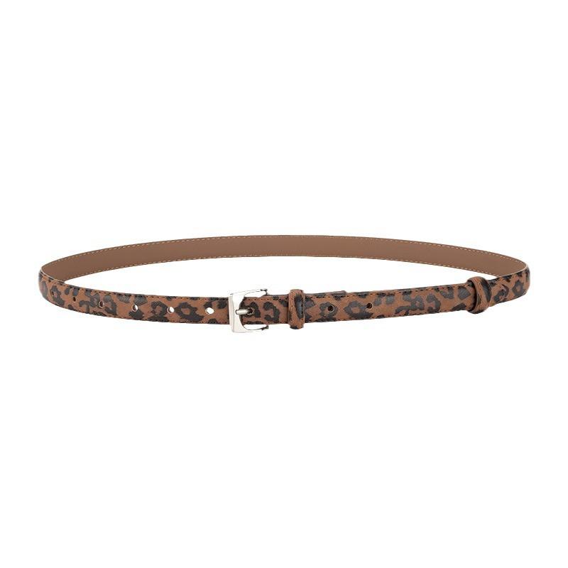 Leopard Leather Genuine Leather Belt Women's Pin Buckle Business Casual Trendy Versatile Pants Decorative Belt Women