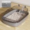 Extra Large Semi-Enclosed Cat Litter Box with High Fence & Scoop
