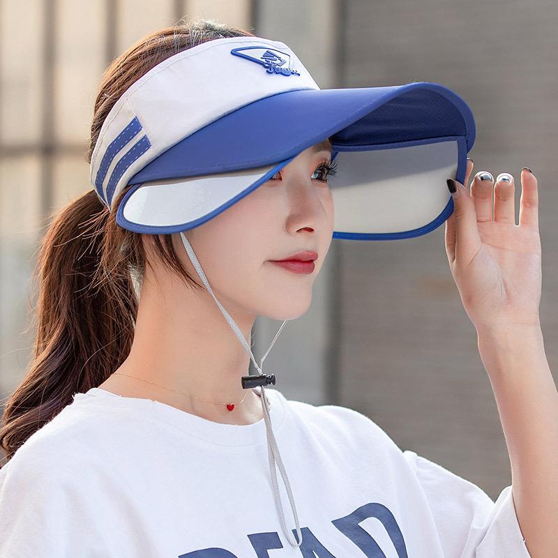 Широкополые шляпы от солнца для женщин, летние солнцезащитные козырьки с спортивным принтом, выдвижные поля, женская пляжная шляпа для отдыха на природе